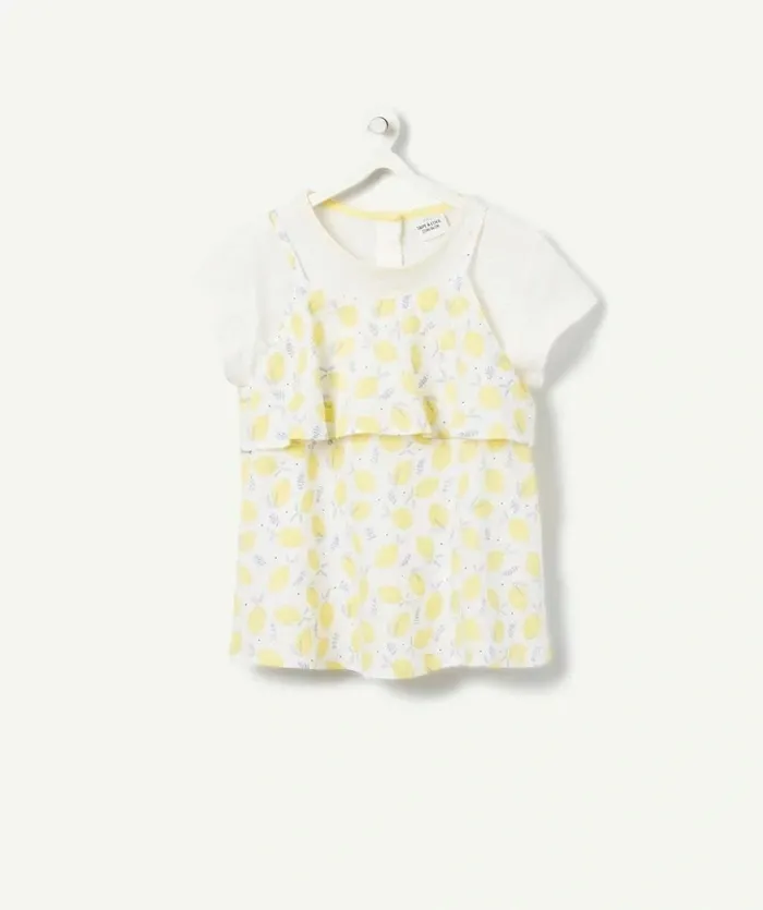 Ensemble citron tape à l'oeil 23 mois 2 ans t-shirt blouse bandeau neuf - photo numéro 2
