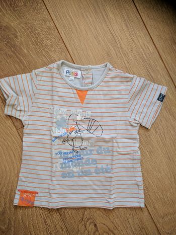 T-shirt rayé gris et orange LA compagnie des petits - 18 mois
