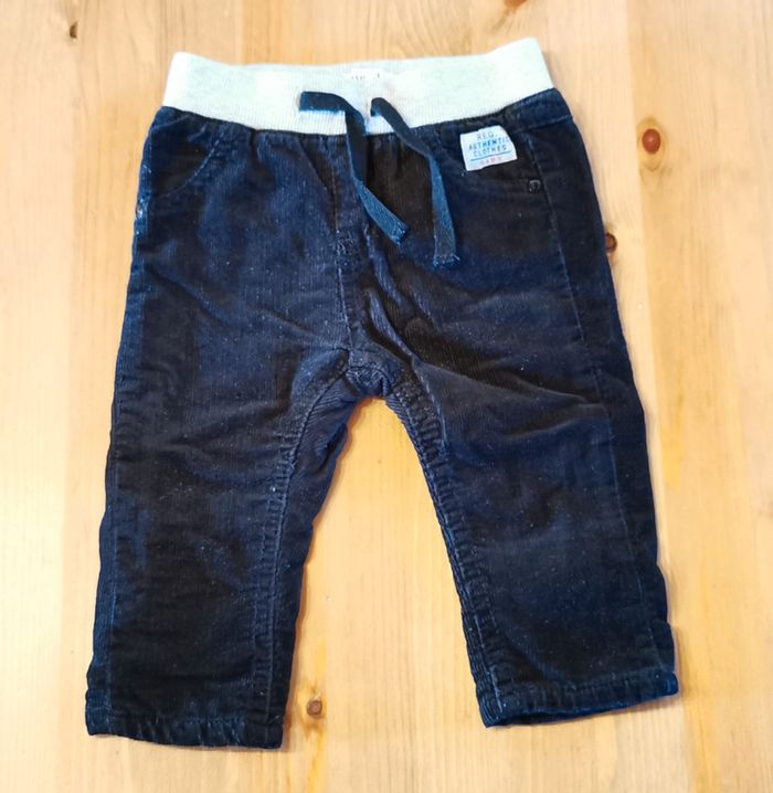 Pantalon velours noir gris Kimbaloo 6 mois - photo numéro 2