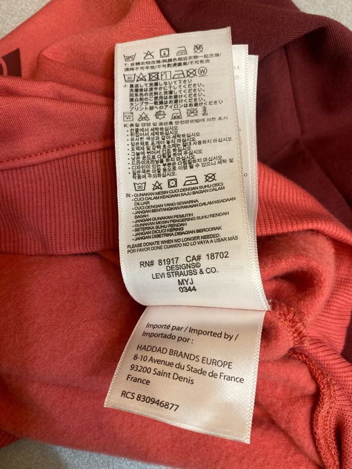 Sweat orangé/bordeaux Levi’s taille 5 ans neuf - n21m - photo numéro 7