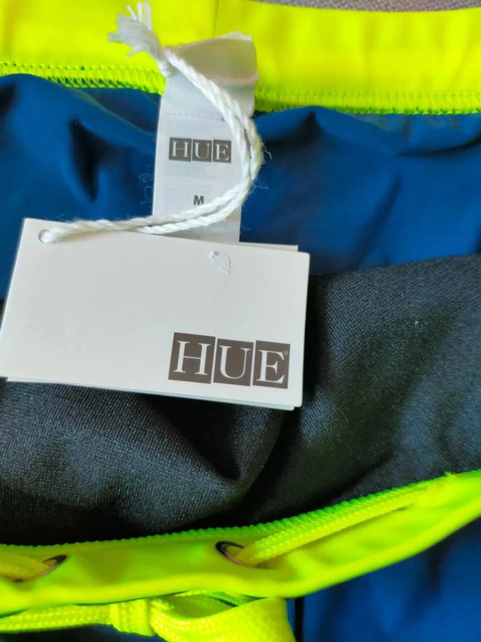 Maillot de bain homme HUE Neuf – Bleu marine & jaune fluo - photo numéro 4