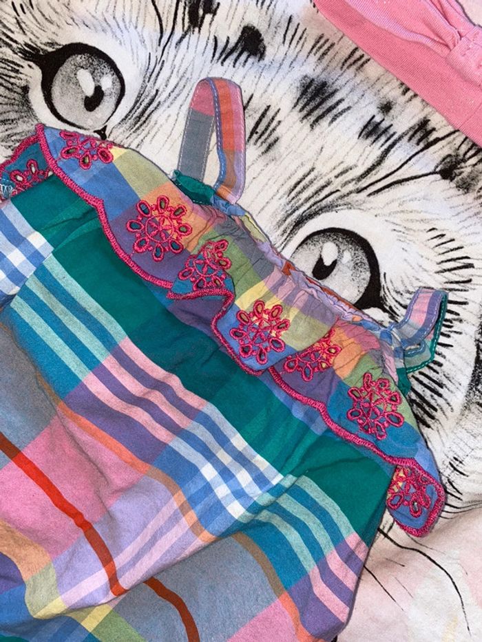 Combinaison en madras avec bandeau, taille 6-12 mois, marque Baby Gap. - photo numéro 3