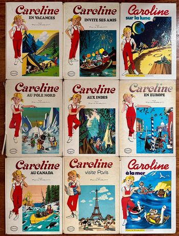 Lot de 9 livres anciens Caroline Grands Albums Hachette bd vintage rares Pierre Probst