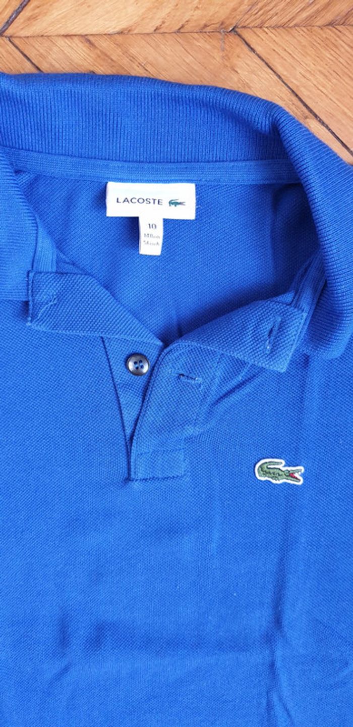 Magnifique polo Lacoste bleu taille 10 ans authentique - photo numéro 2