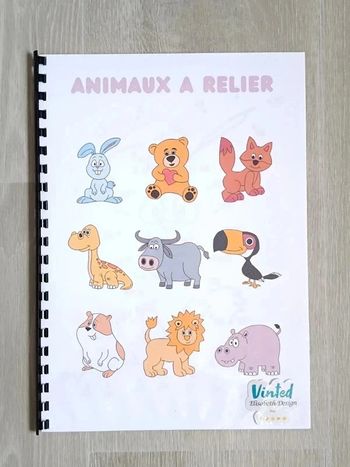 Livret A4 d'animaux à relier