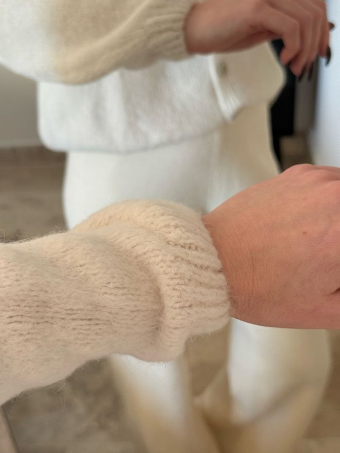 Gilet - Ecru - A Boutonner - Décontracté - Cocooning - Automne - photo numéro 2