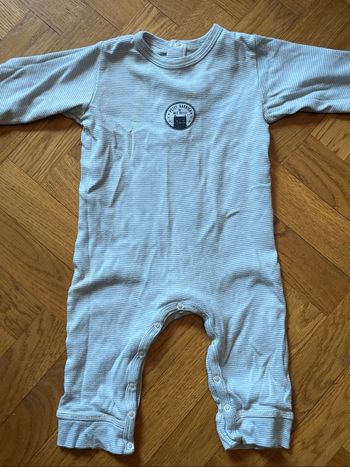 Pyjama Bout'chou 6 mois rayures blanc / bleu ciel