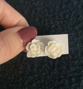 Puces d'oreilles roses blanches