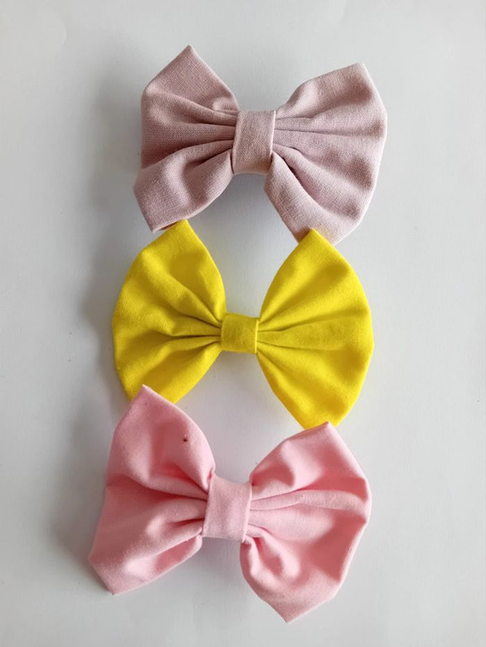 lot de 3 barrettes pinces cheveux rose jaune