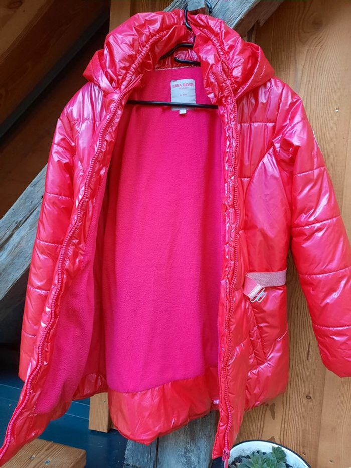 Manteau doudoune longue, ceinture, double capuche, rose brillant 🍭, 13/14 ans (158 cm), Lisa Rose - photo numéro 9