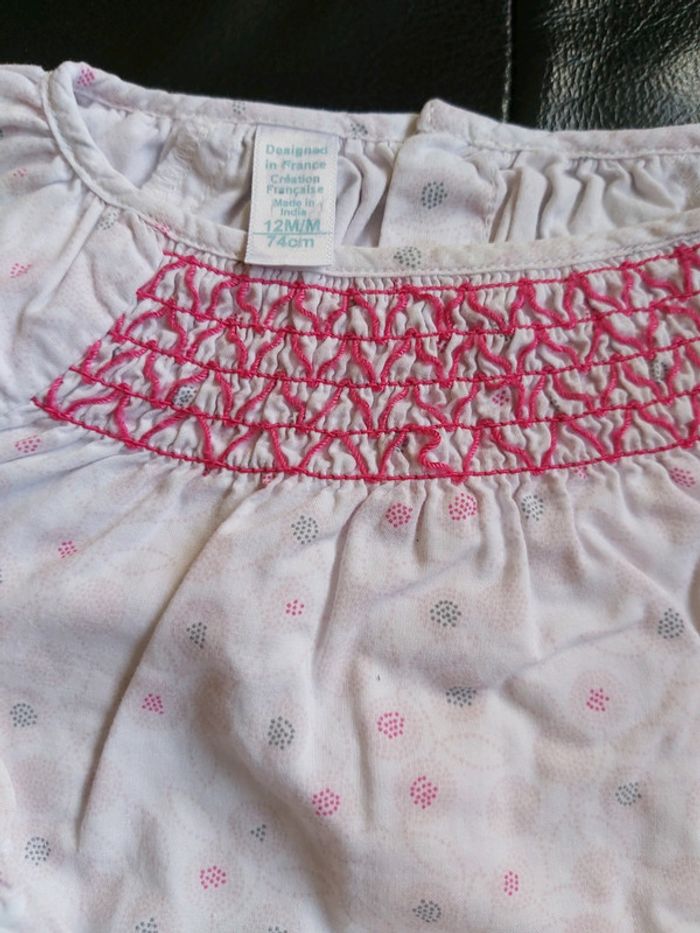 Ensemble chemisier manches longues et pantalon fille 12 mois en très bon état (78) - photo numéro 6