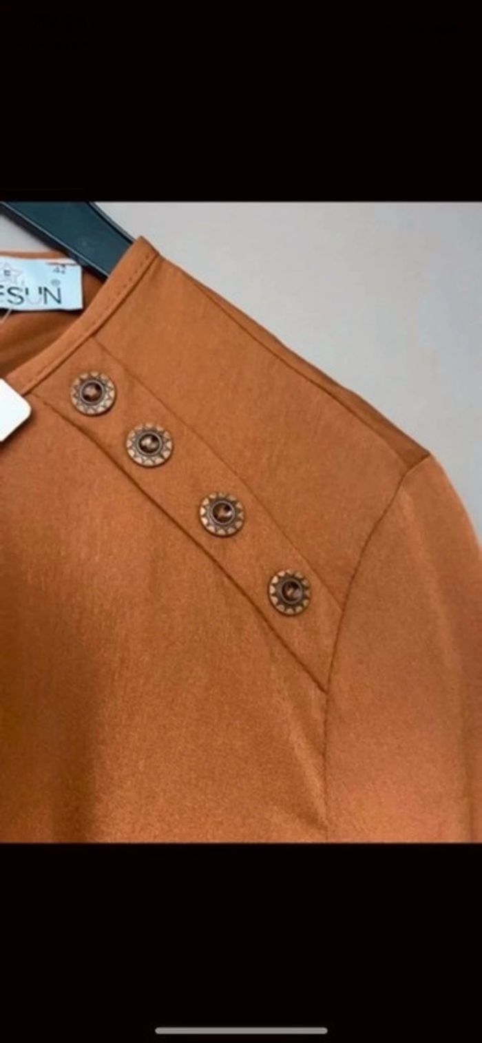 Robe manches longues camel - photo numéro 2
