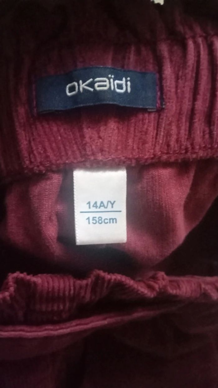 Pantalon bordeaux Okaïdi 14 ans - photo numéro 3