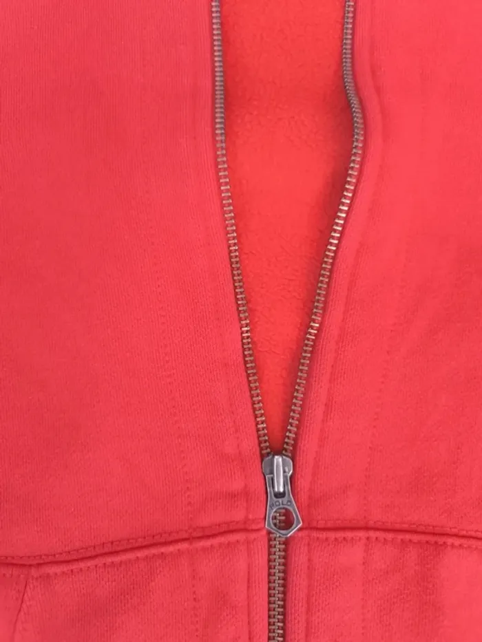 Sweat capuche zippé Ralph Lauren homme M rouge logo marine excellent état - photo numéro 4