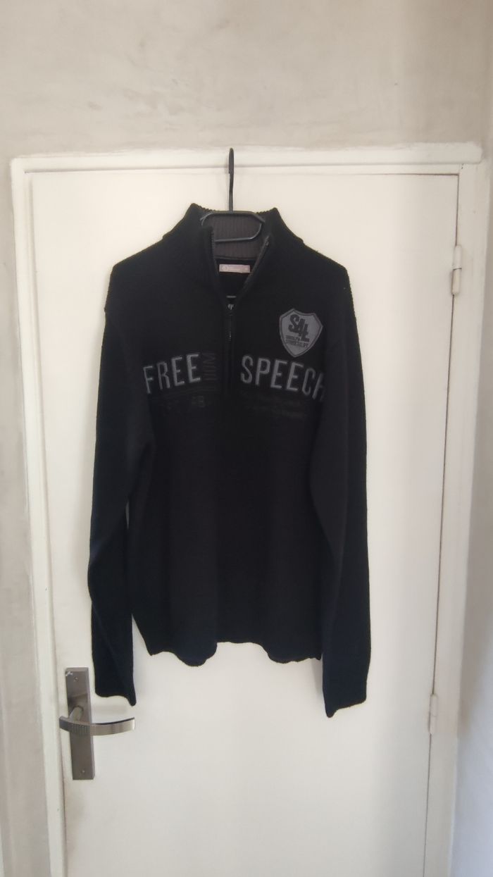 pull homme zippé taille XL couleur noir marque tout simplement - photo numéro 6