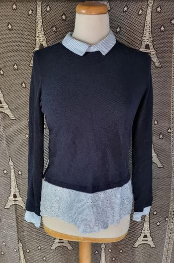 Pull marine avec chemise intégré taille S
