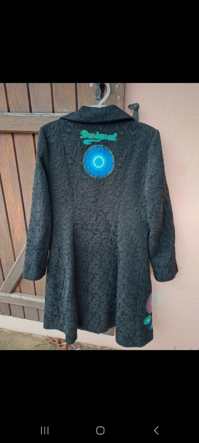 Manteau long femme brodé desigual - photo numéro 5