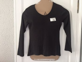 227-Haut noir manches longues T 40-L