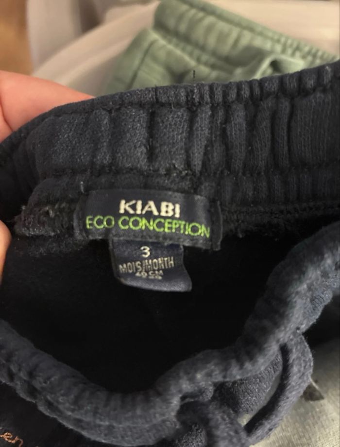 Lot 3 joggings bébé Kiabi 3 mois – Kaki, pingouin, bleu marine “Hello best friend” - photo numéro 6