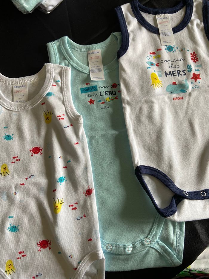 Lot de 3 bodies absorba sans manches