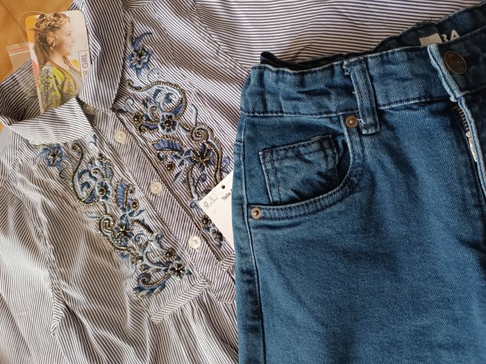Ensemble jean et blouse 8ans - photo numéro 2