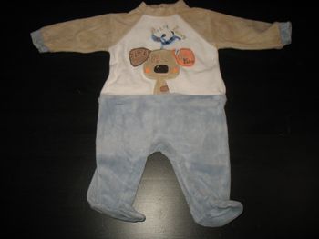 PYJAMA DORS BIEN BLEU ET BLANC BÉBÉ GARÇON "IN EXTENSO" - 3 MOIS - n°03