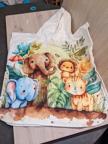 Poncho bébé animaux jungle 🐘🦁 sortie de bain enfant mignon 🛁