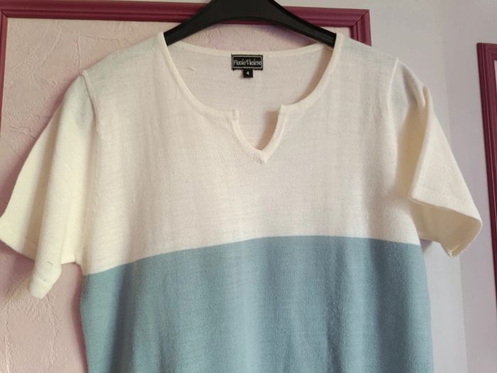 Haut bleu blanc " Paola Vialese" en T.4(42) - photo numéro 2