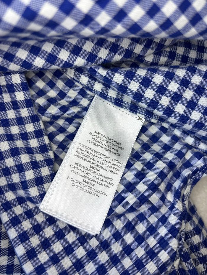 💙Chemise Neuve Ralph Lauren Homme à Carreaux Marine Logo Coloré - Taille S/36 - photo numéro 7
