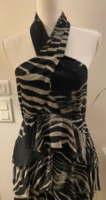 Zara Robe Bustier Zébrée Noire & Blanche Taille 42/XL