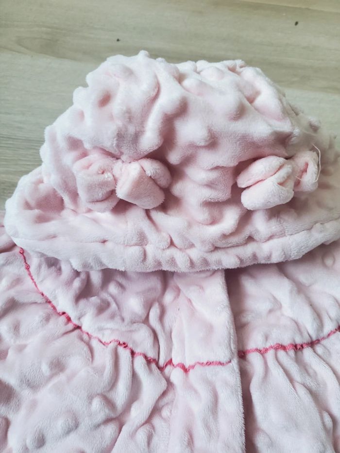 🌴 Poncho orchestra rose à capuche taille 3 mois - photo numéro 2