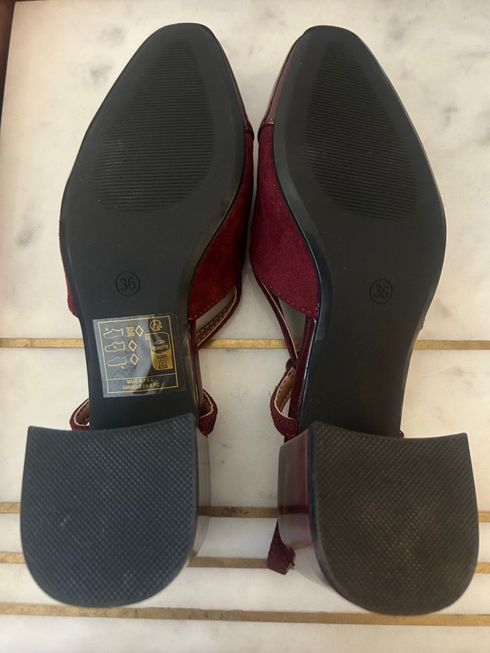 Escarpins Slingback style Jonak, taille 36, bordeaux - photo numéro 6
