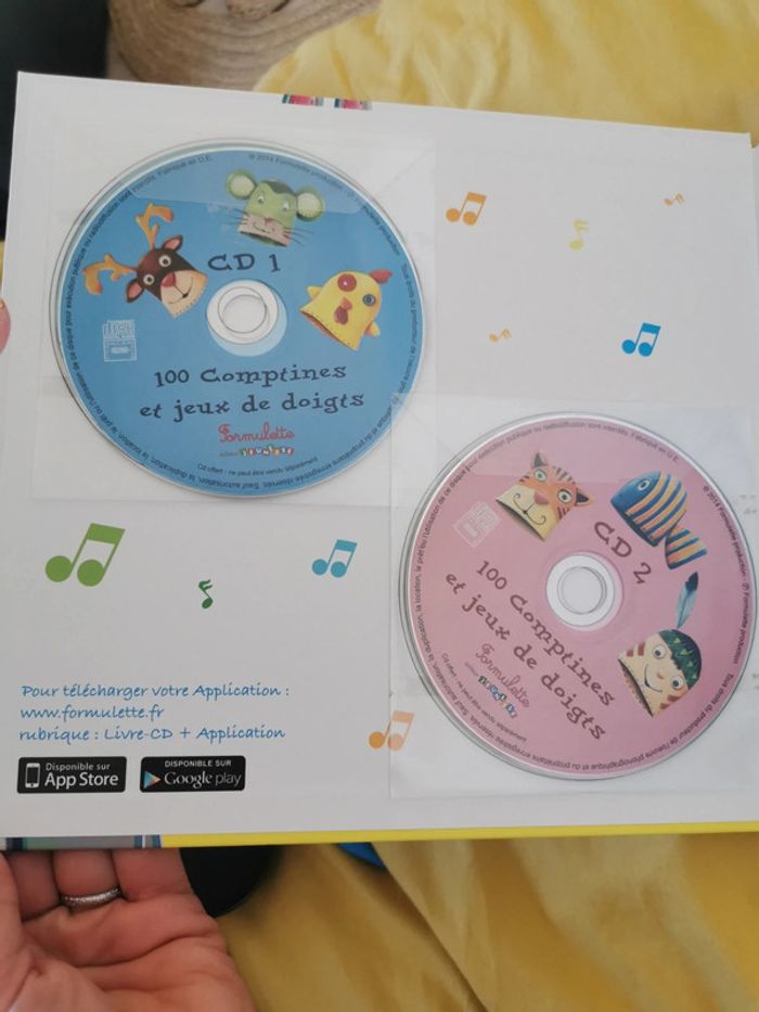 Livre avec 2 CD 100 comptines et jeux de doigts - photo numéro 2