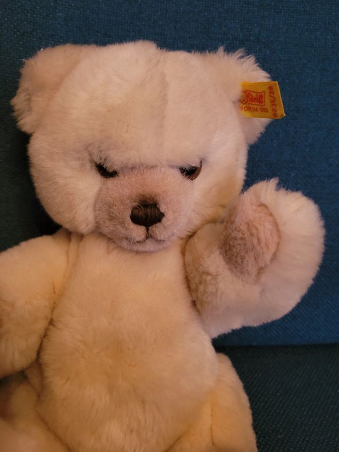 RARE Ours ancien Steiff 100% articulé tête mains pieds 26cm doudou miel crème beige collection - photo numéro 3