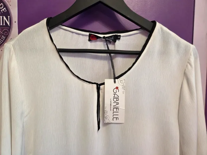 Blouse manches longues blanche T46 Gabrielle - photo numéro 2