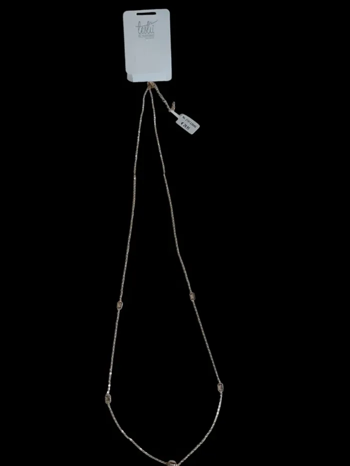 Collier doré fin à strass leslii neuf - photo numéro 2