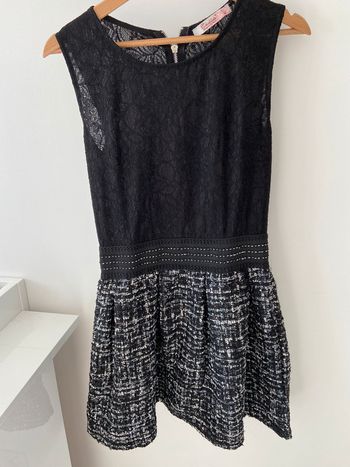 Robe manche courte noire et grise