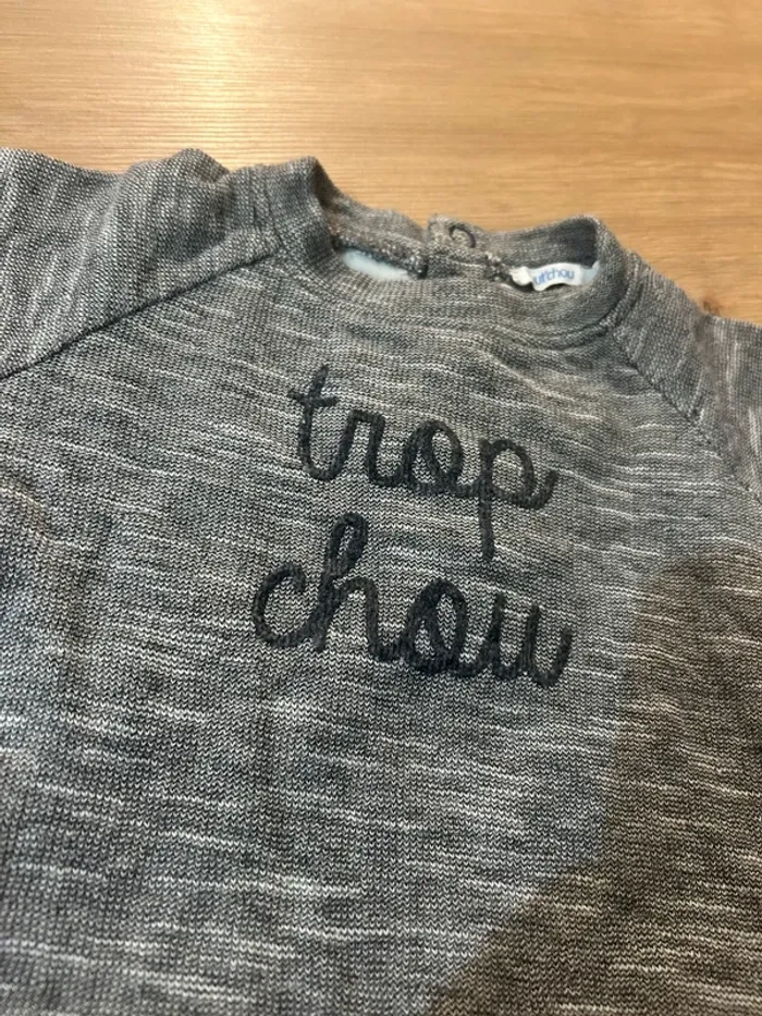 Pull chiné gris « Trop chou » - photo numéro 2