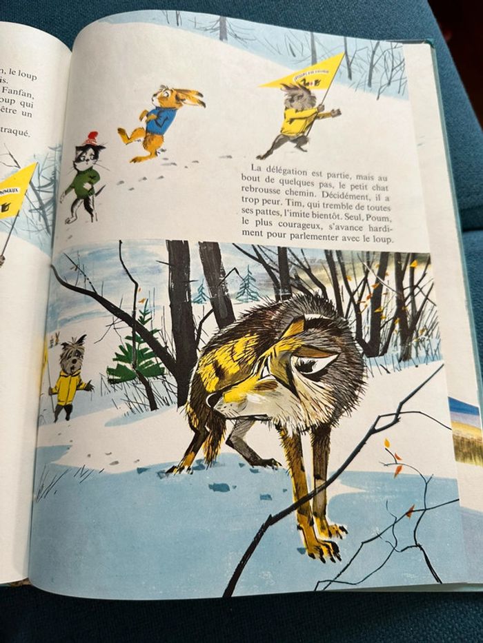 1966 Livre ancien Caroline et le dernier loup Pierre Probst auteur Caroline Grands albums Hachette - photo numéro 5