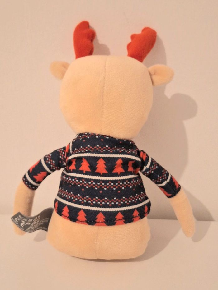 Peluche doudou cerf de Noël - photo numéro 2