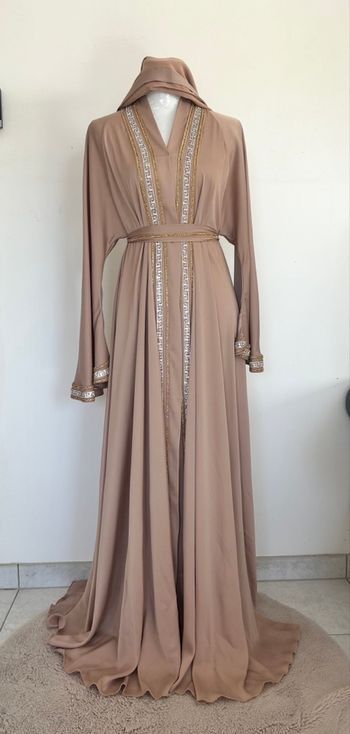 Robe beige strass fluide - Neuve 