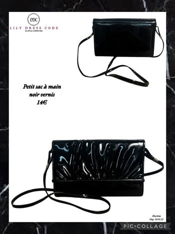 🖤 Petit sac à main noir vernis – Élégance intemporelle NEW  🖤
