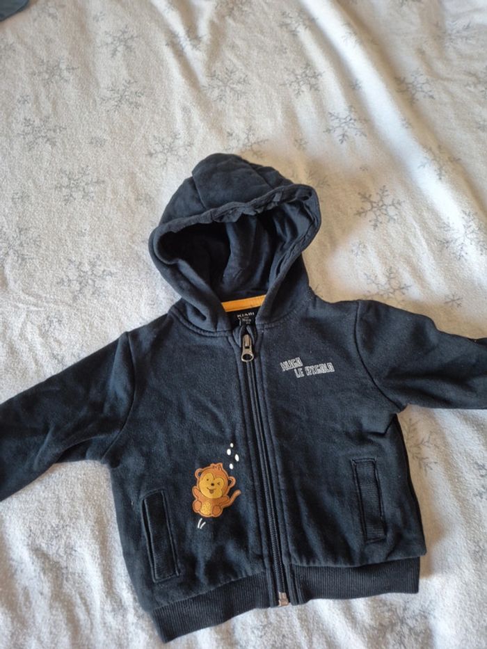Veste zippé bleu marine 3 mois kiabi - photo numéro 2