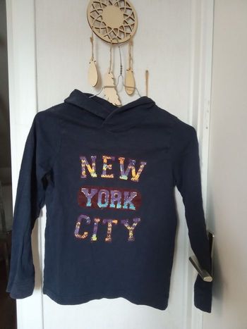Pull , sweat mi saison garçon marque orchestra 10 ans bleu marine , écriture new York city