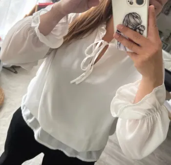 👚 magnifique haut femme - taille unique - neuf avec étiquette - blanc printemps été