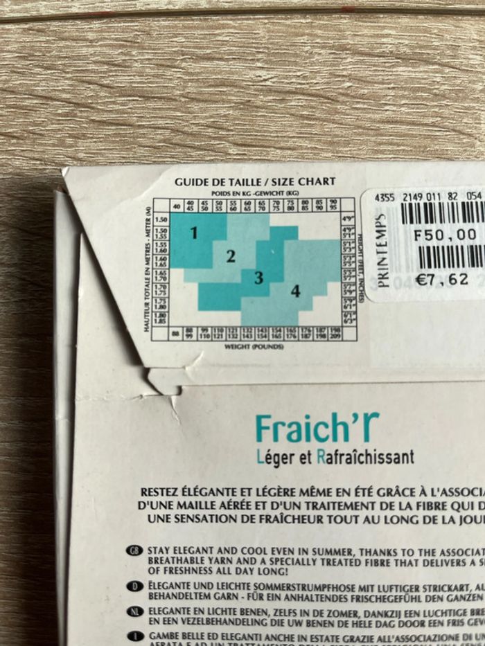 Collant DIM taille 2 voir guide de taille en photo - photo numéro 3