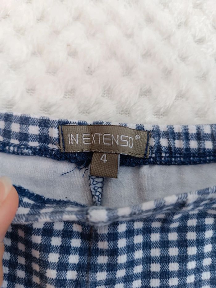 🔸Legging blanc et bleu marine à carreaux - In Extenso Taille 4 ans 🔸 - photo numéro 2