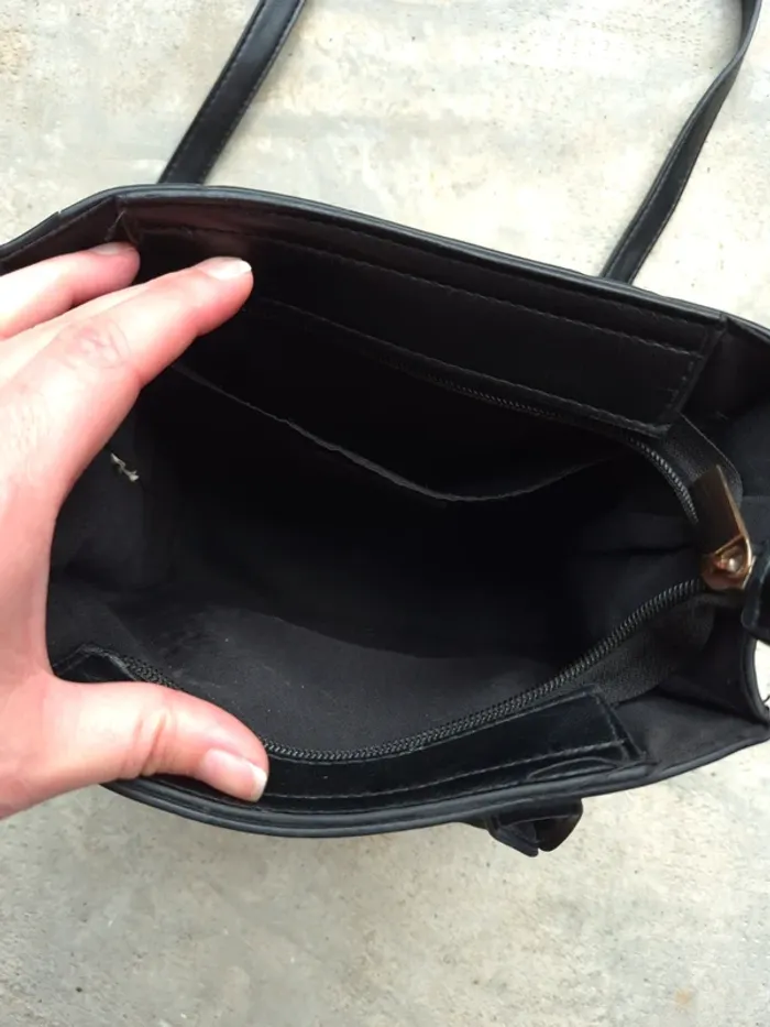 Sac à main carré avec bandoulière noir - photo numéro 6