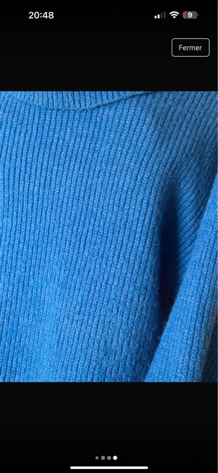Gros pull col roulé bleu - photo numéro 4