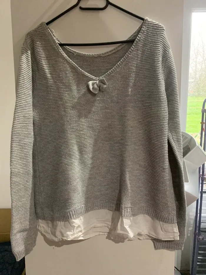 Pull gris - photo numéro 2